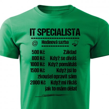 Tričko IT specialista - sazba